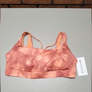 Athleta Exhale Bra D-DD Size 1X Orange‎ Red Tie Dye NWT